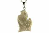 Polished Petoskey Stone (Fossil Coral) Necklaces - Shape of Michigan - Photo 3